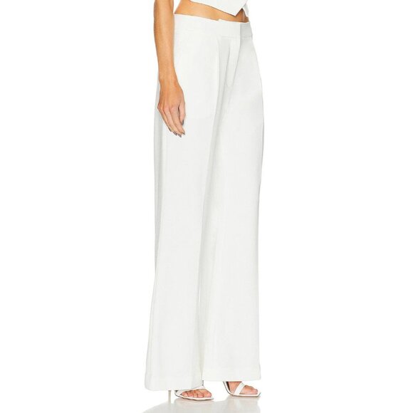 SANS FAFF Pin Tuck Palazzo Pants White - Picture 4 of 6